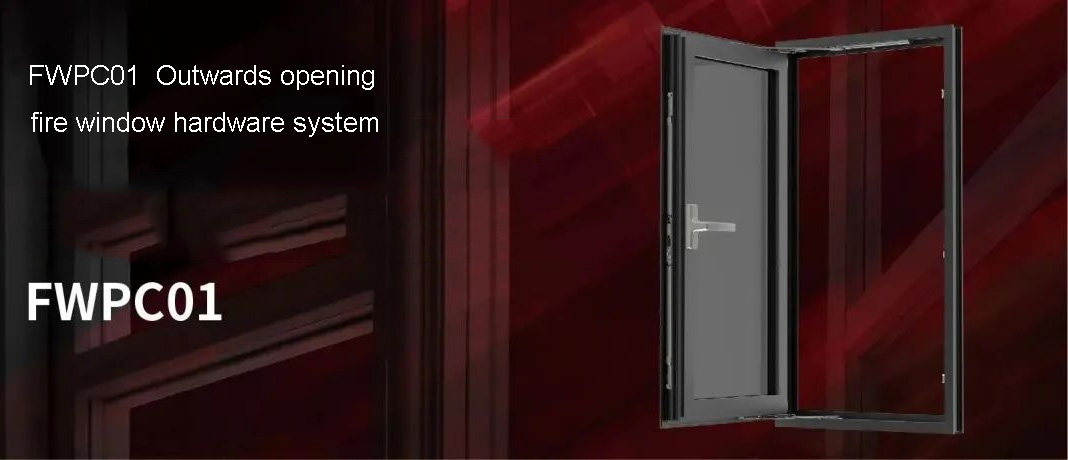 FWPC01 3H HARDWARE Outwards opening fire window hardware system FWPC01 3H-HARDWARE Nach außen öffnendes Brandschutzfenster-Beschlagsystem