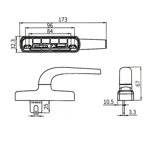 Aluminium-Fenstergriff CZH66