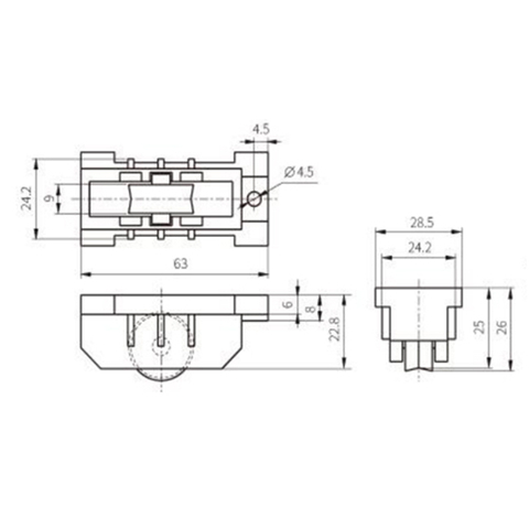Maßgeschneiderte rahmenlose Gleitrolle aus Kunststoff LBD05