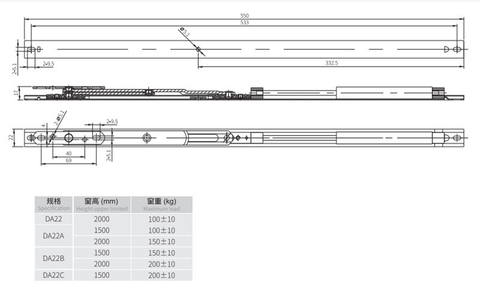 Heißes Verkaufsprodukt, pneumatischer Begrenzer für Klappfenster DA22