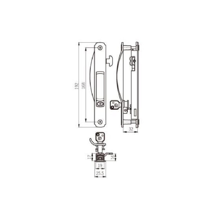 Schiebefenster- und Tür-Schiebetür-Riegelschloss-Hardware-Zubehör STG23 