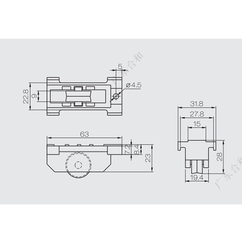 Kunststoff-Sicherheitsfenster, einzelne Gleitrolle LBD07