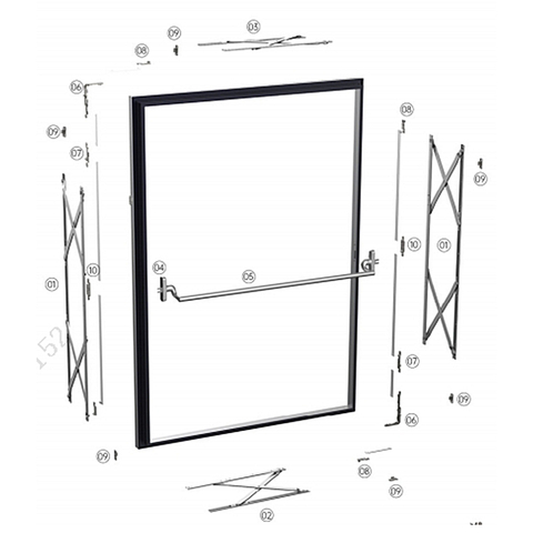 Parallele Fensterhardware