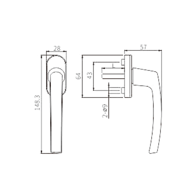 UPVC-Griff PCZ01