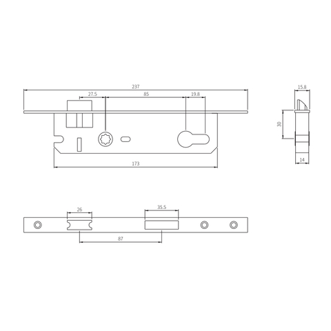 Maßgeschneidertes Sicherheits-Türschlossgehäuse aus Edelstahl P8530A