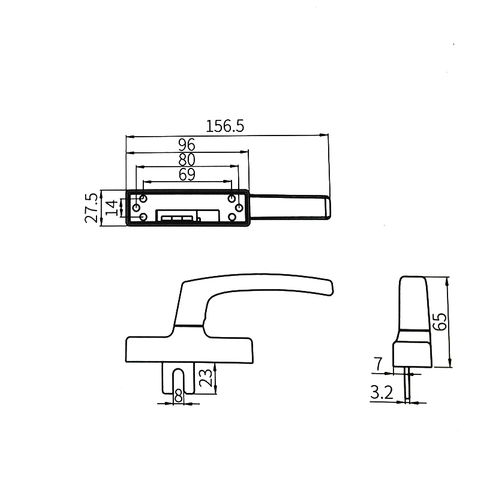 Aluminium-Fenstergriff CZH33