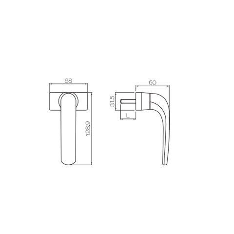 Moderner UPVC-Griff für Schiebefenster aus Aluminiumlegierung PCZM02