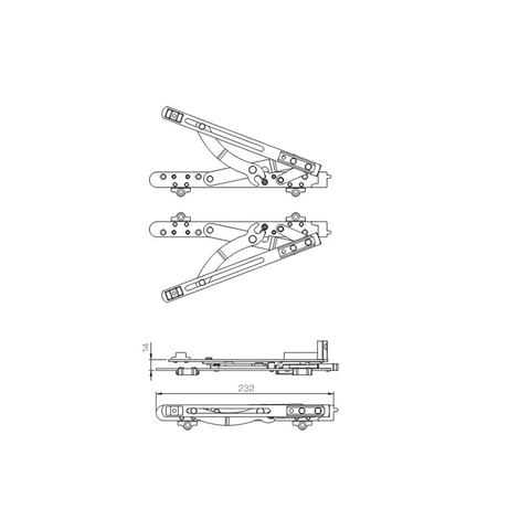 Hochwertiges verdecktes Fensterscharnier für nach innen gerichtete UPVC-Flügelfenster PJYC01