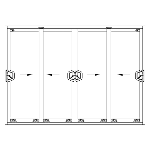 Balkon-4-Panel-Schiebe-Terrassentür-Hardwaresystem 