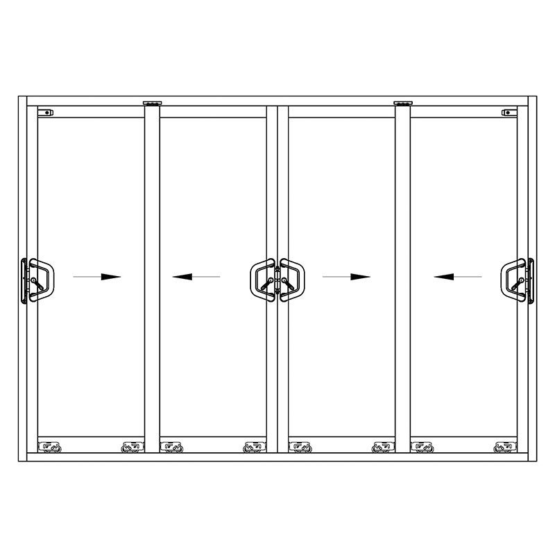 Balkon-4-Panel-Schiebe-Terrassentür-Hardwaresystem 